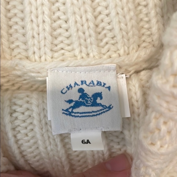 Charabia Cream Cable Knit Wool Blend Turtleneck Sweater | 6A NWT - Picture 2 of 8